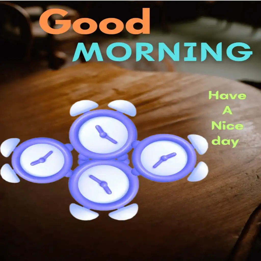 Good Morning hd image with four clocks