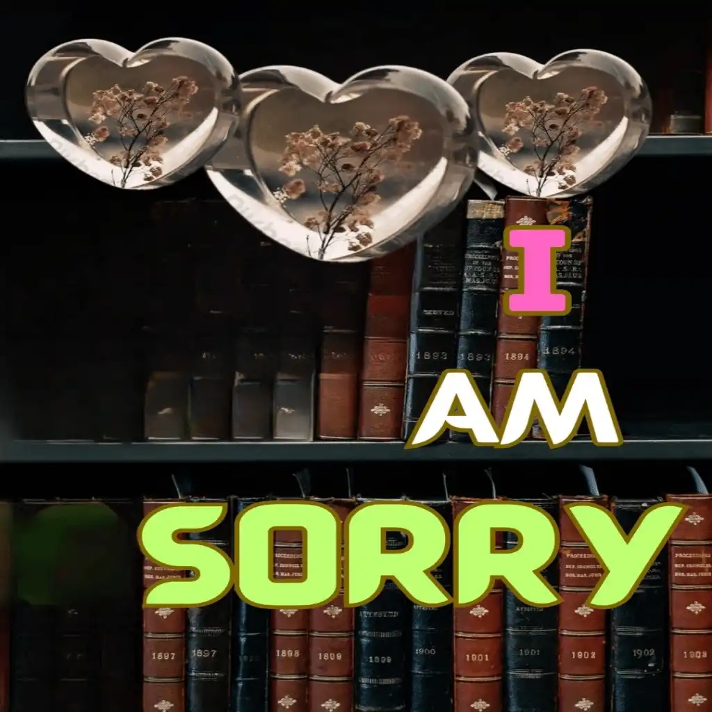 sorry hd image with books and heart shape 