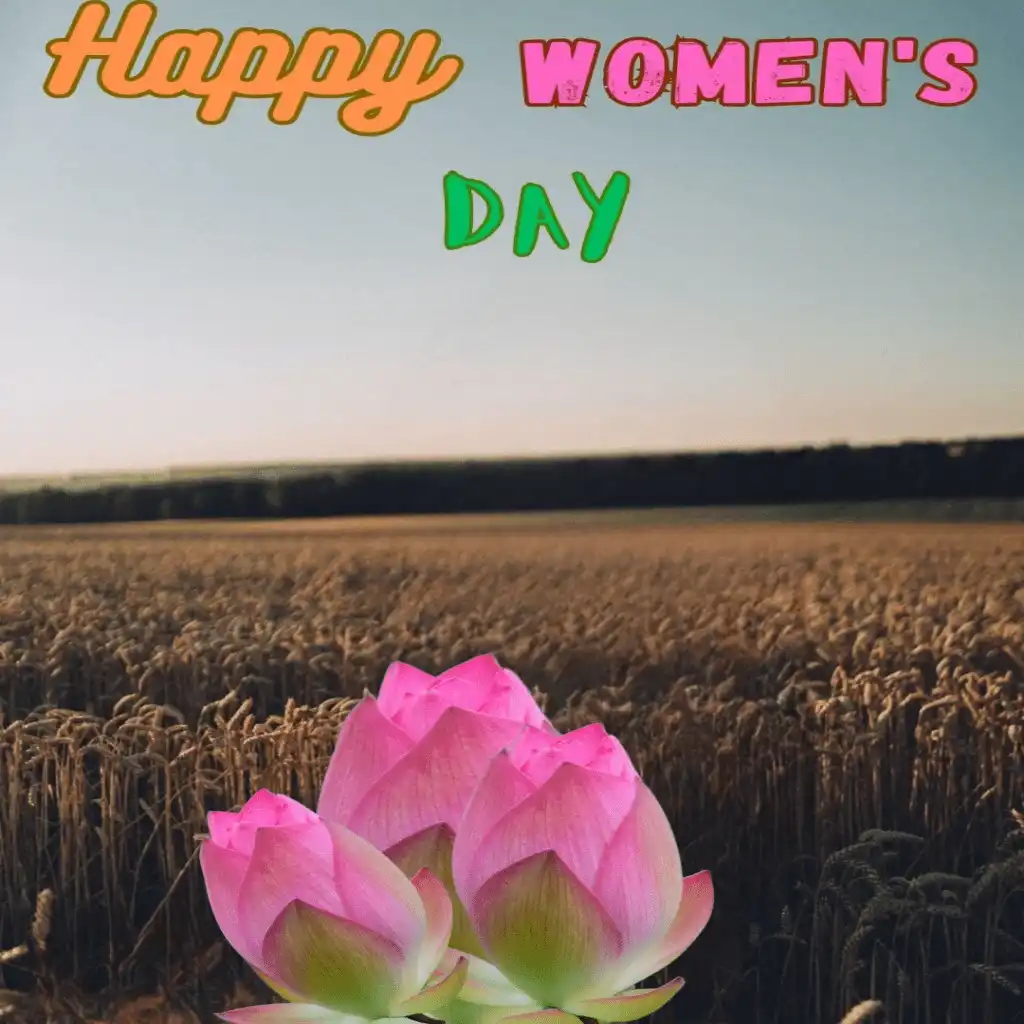 happy women's day hd image with farm and flowers 