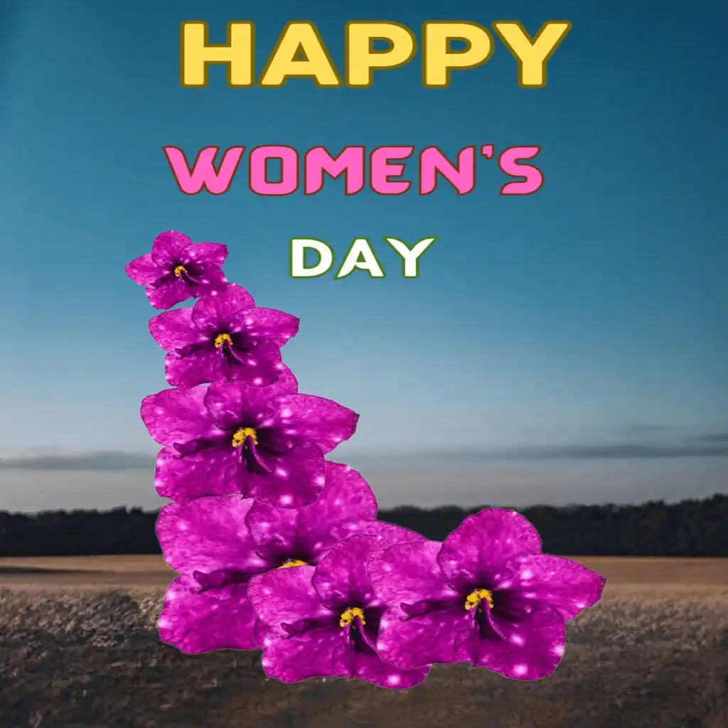 happy women's day hd image with sky and flowers 