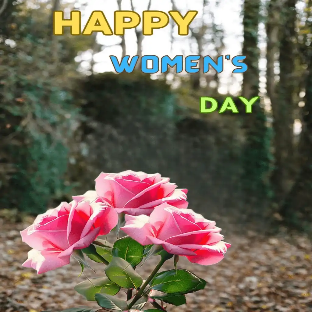 happy women's day hd image with trees and flowers 