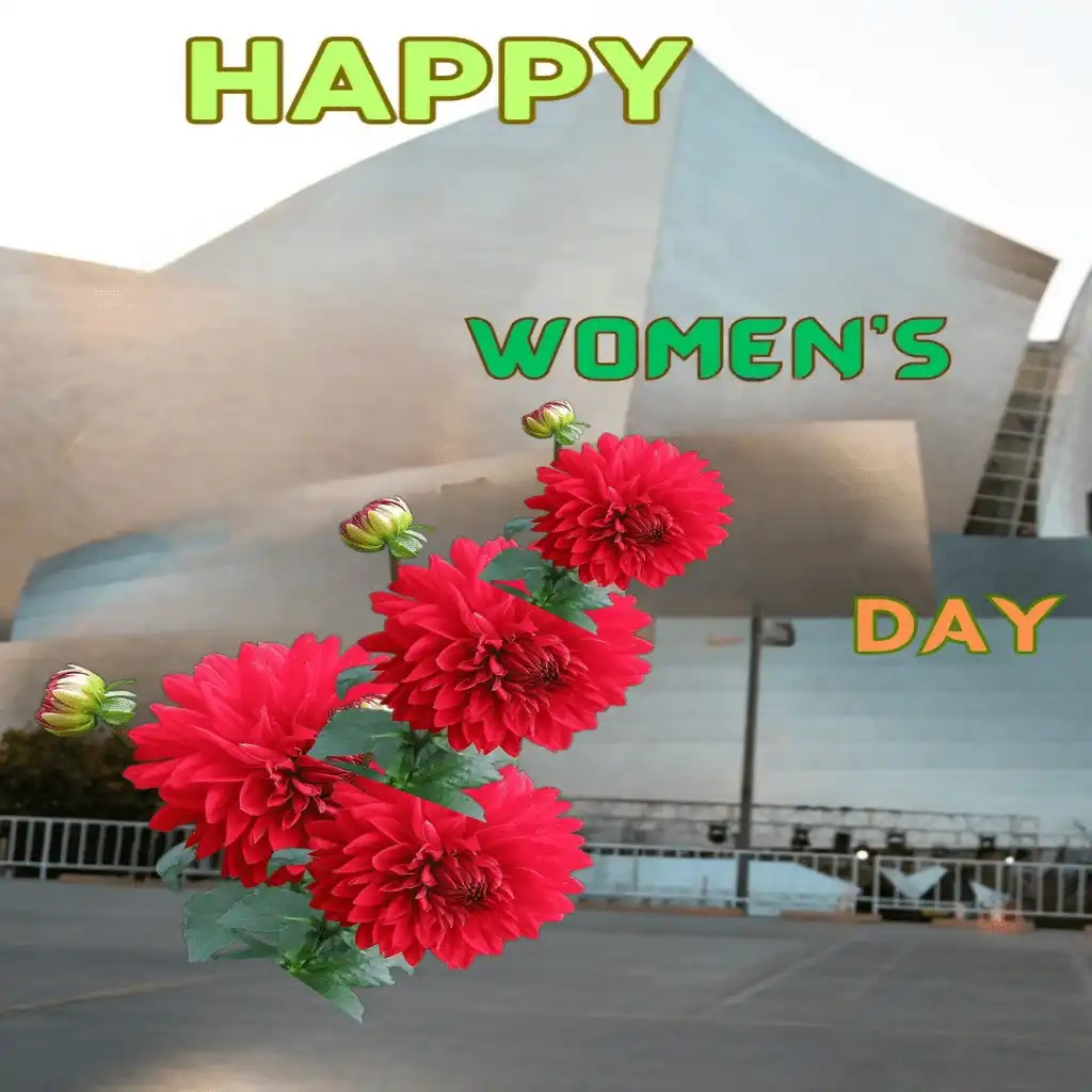 happy women's day hd image with road and flowers 