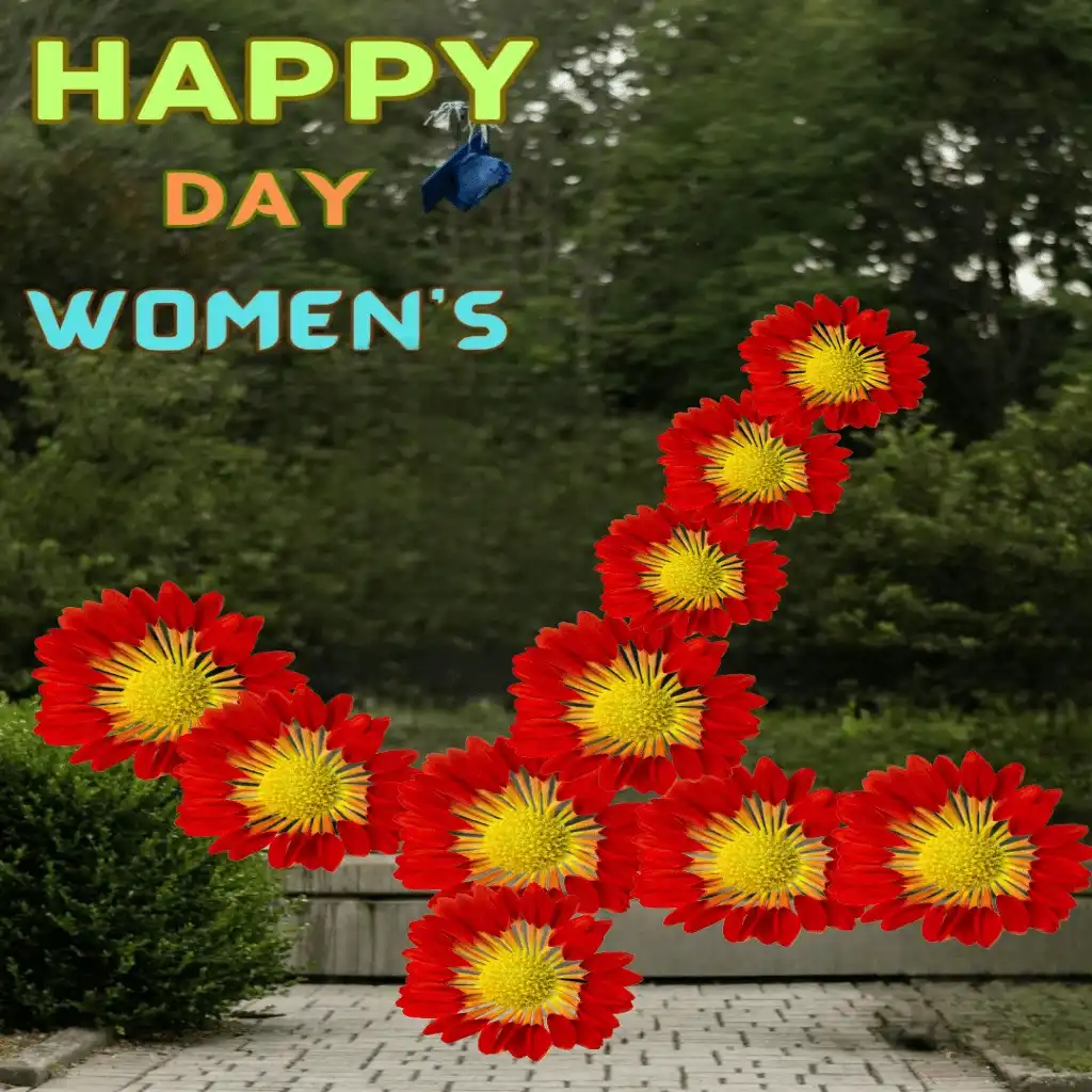 happy women's day hd image with trees and flowers 