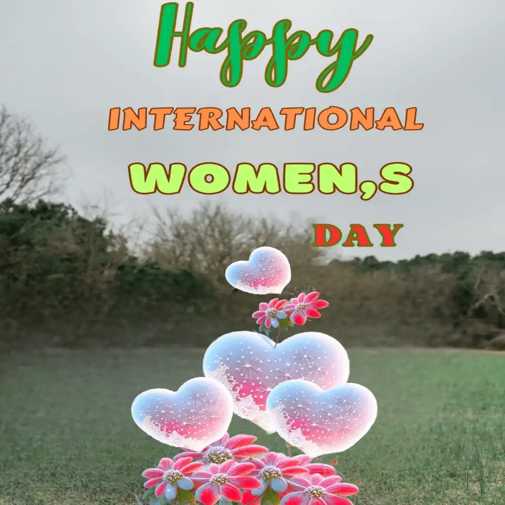 happy International women's day hd image with heart shape