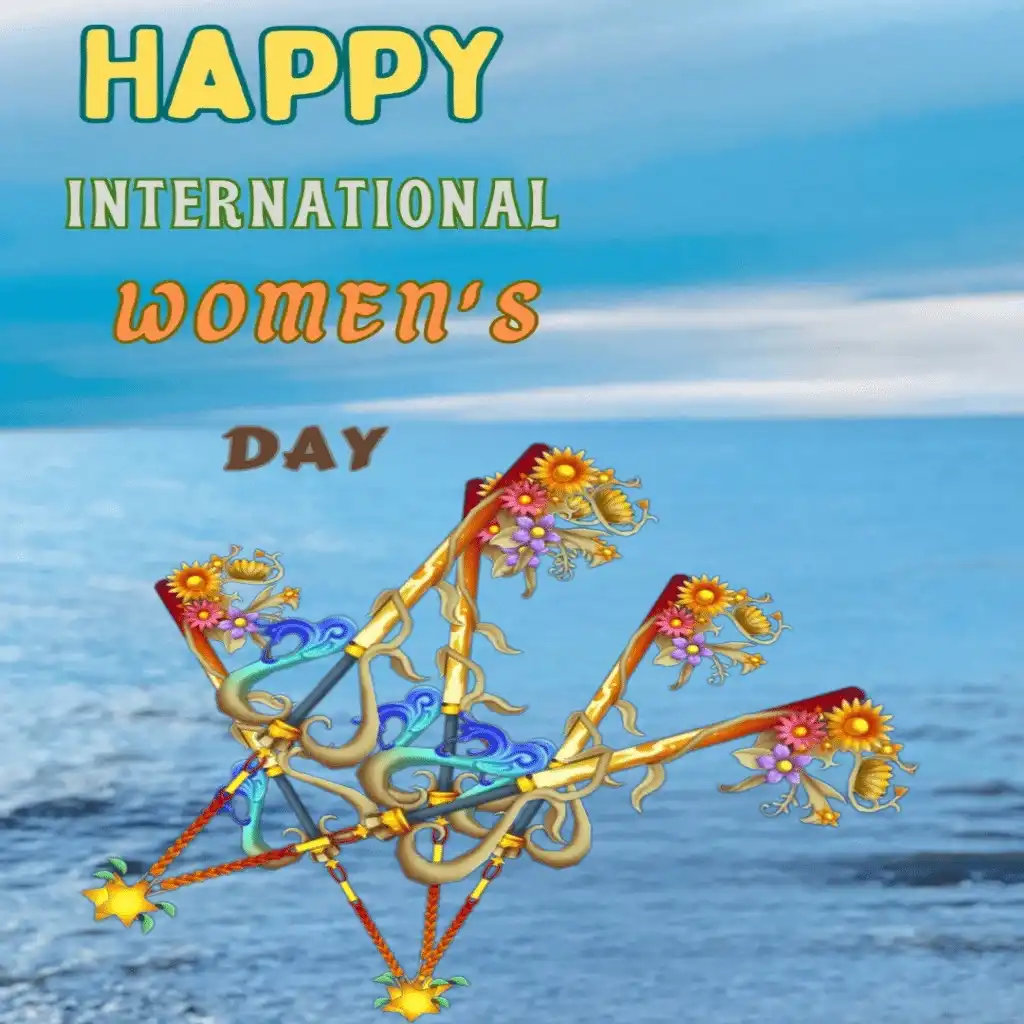 happy women's day hd image with clouds and sea