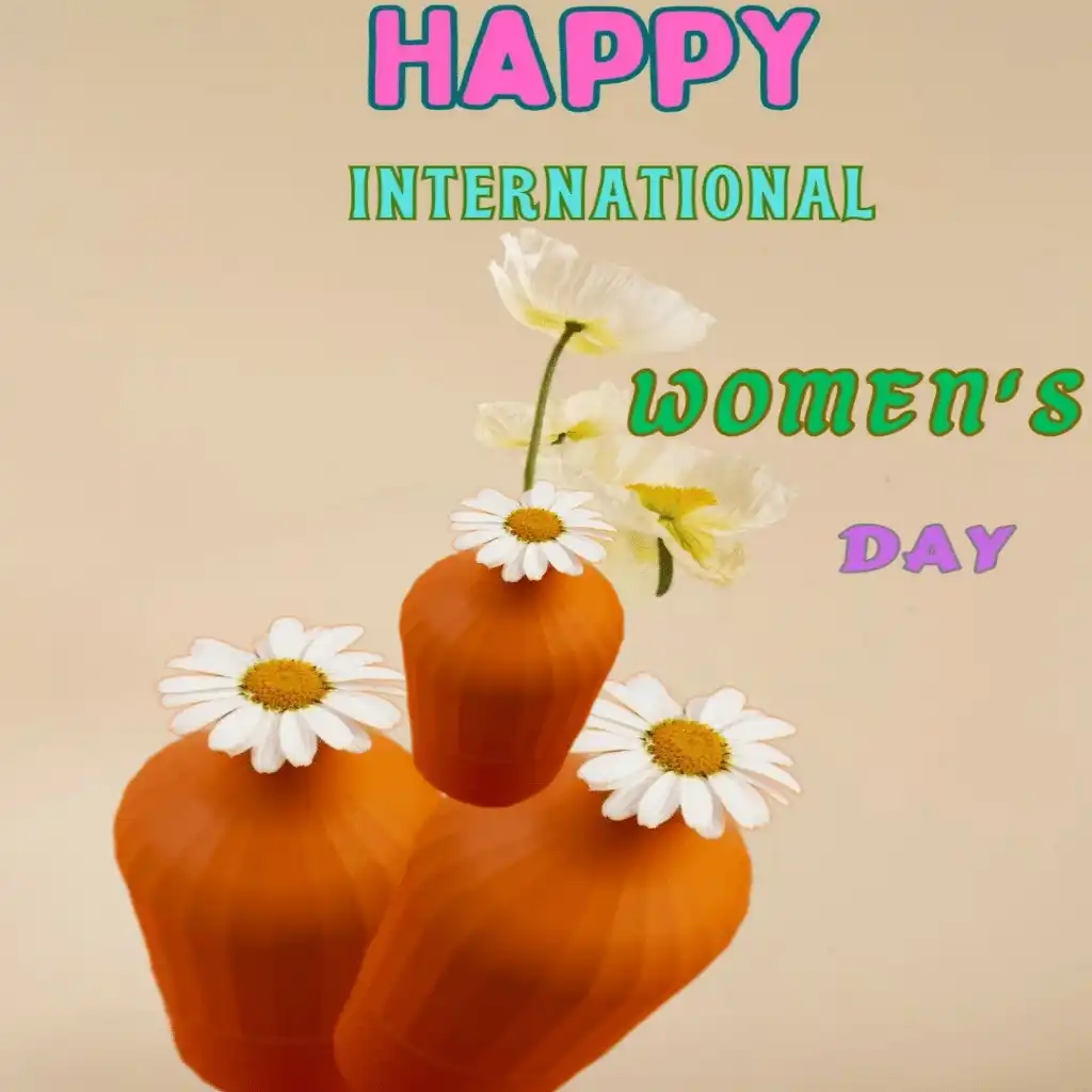 happy women's day hd image with bouquet 