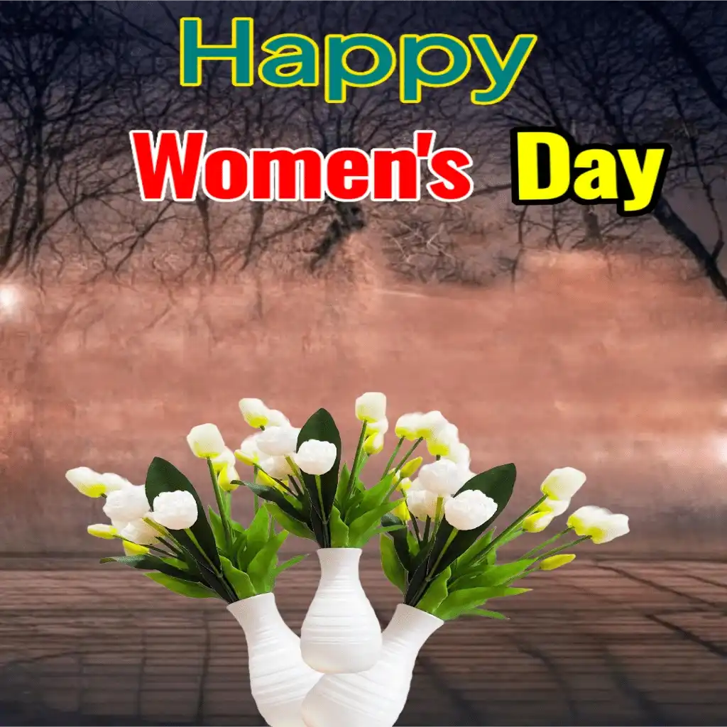 happy women's day hd image with bouquet 