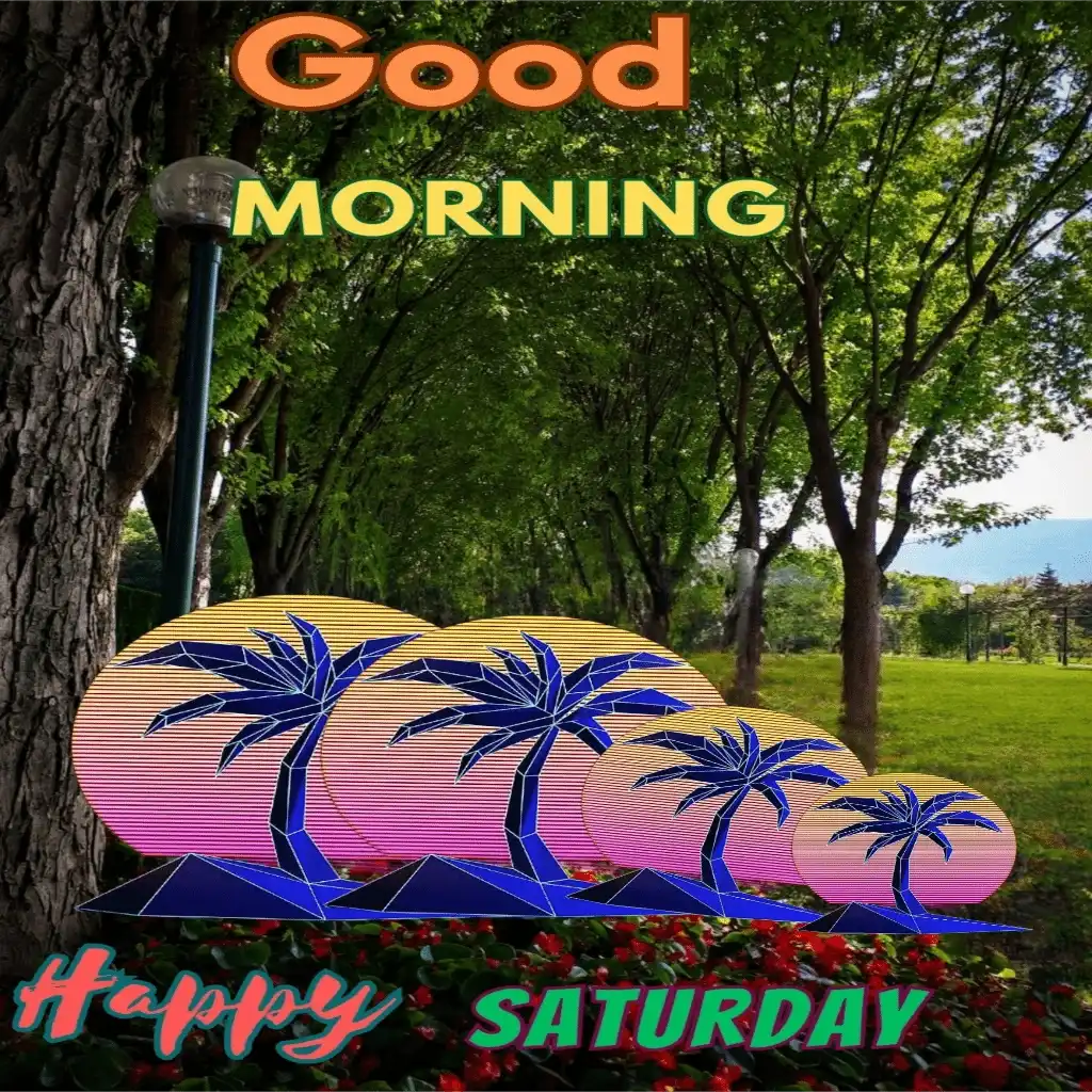 Happy Saturday hd image with trees and sky