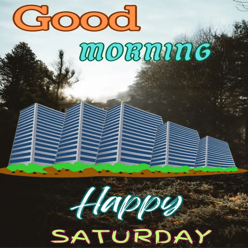 Happy Saturday hd image with trees and sky