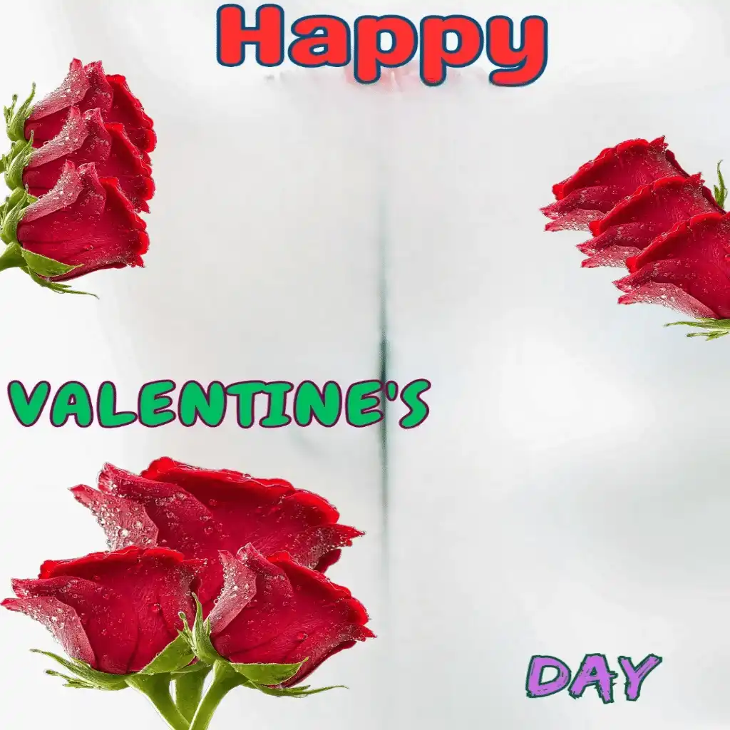 Happy valentine's day hd image with red flowers 