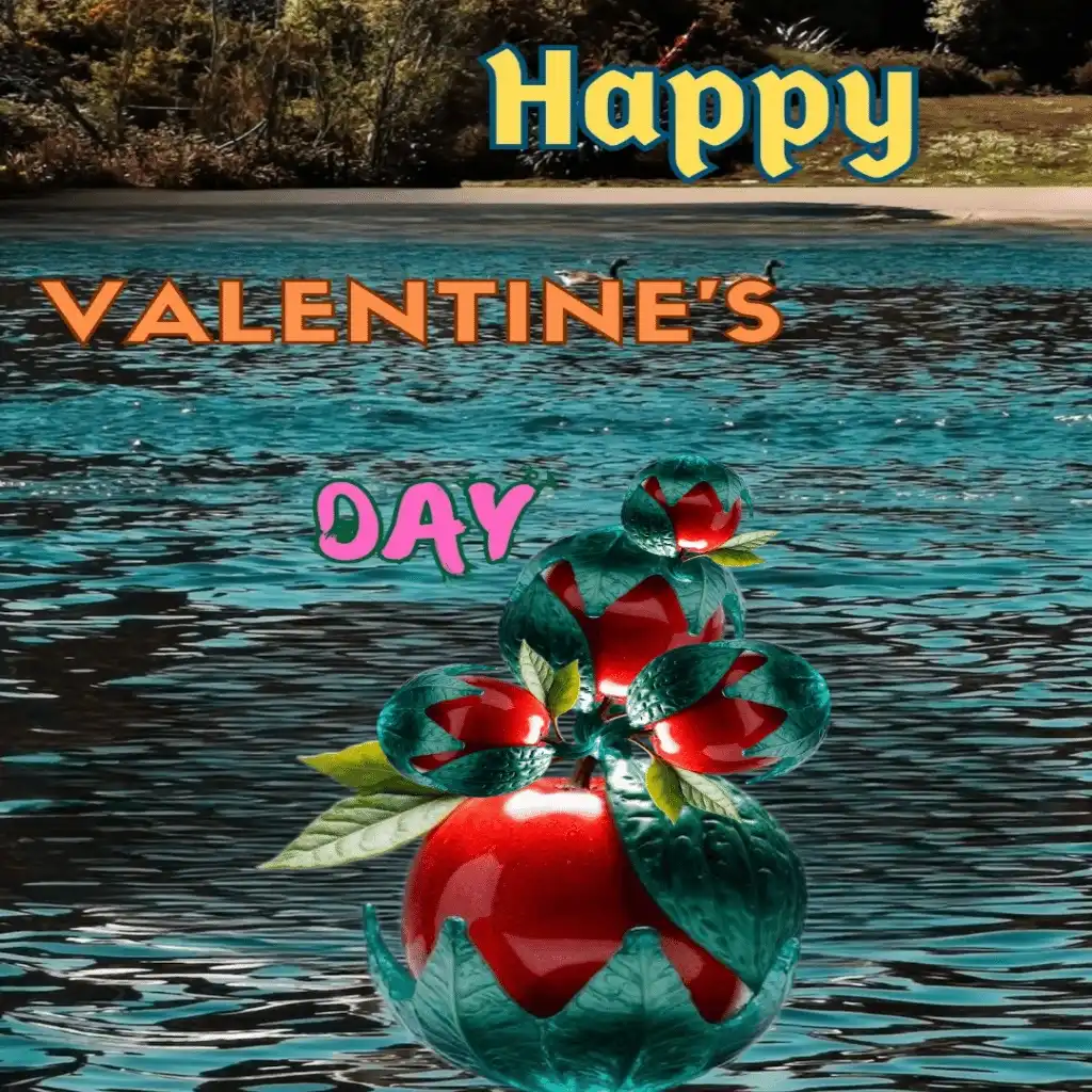 Happy valentine's day hd image with river and trees