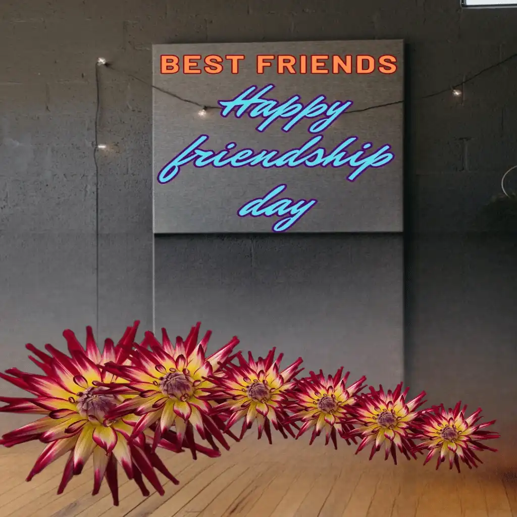 happy friendship day hd image with flowers 