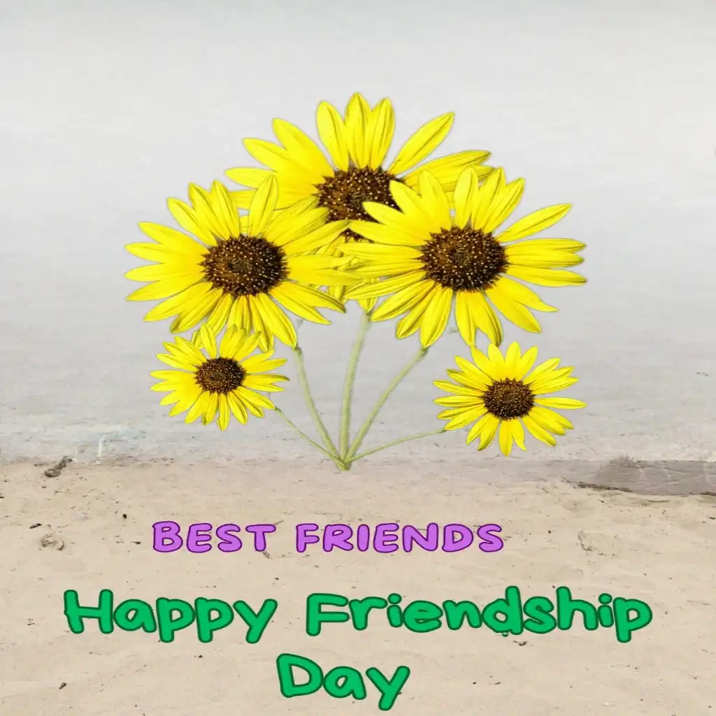 happy friendship day hd image with yellow flowers 