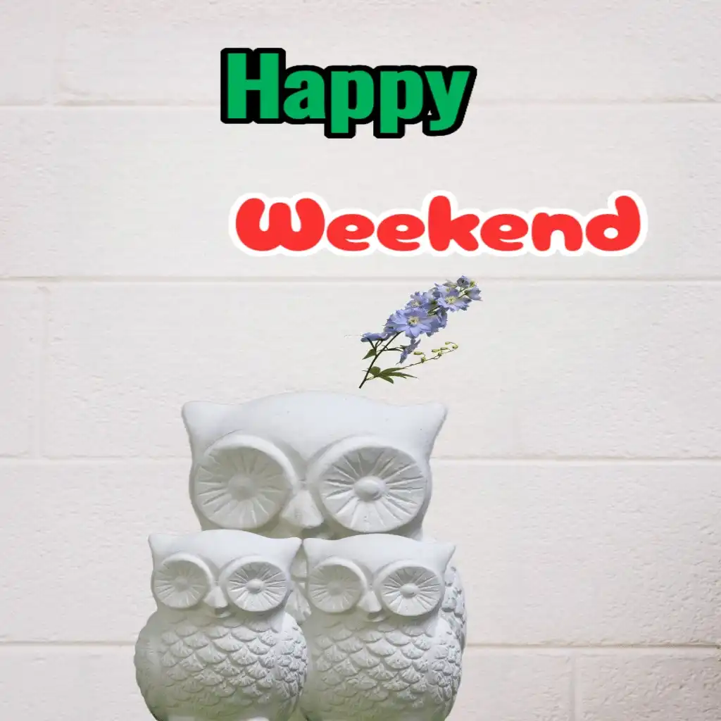 Happy weekend hd image with white stachue 