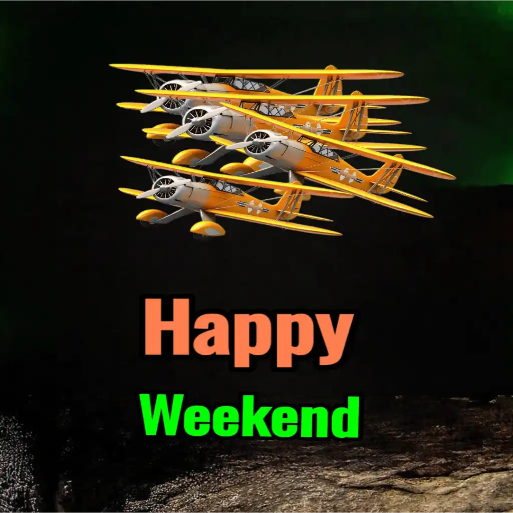 Happy weekend hd image with private plane