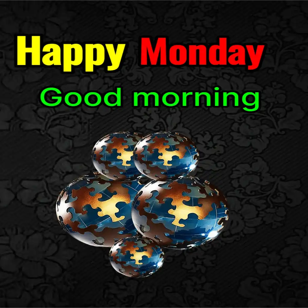 Happy Monday hd image with round balloons 