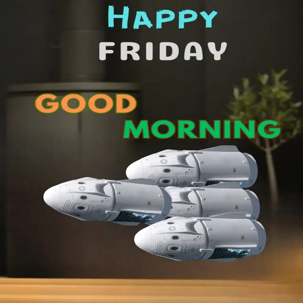 Happy Friday hd image with rocket