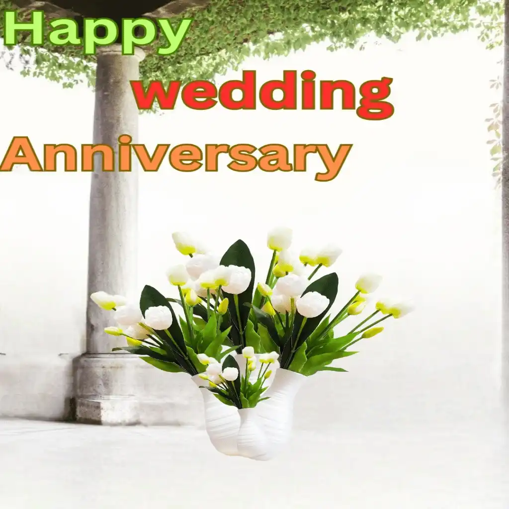 Good wedding anniversary hd image with bouquet 