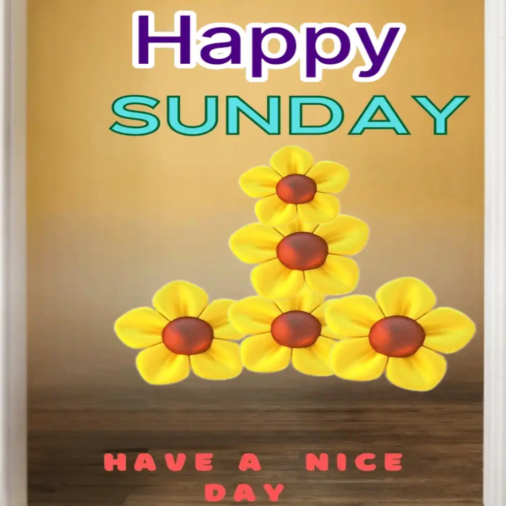 happy Sunday hd image with yellow flowers 