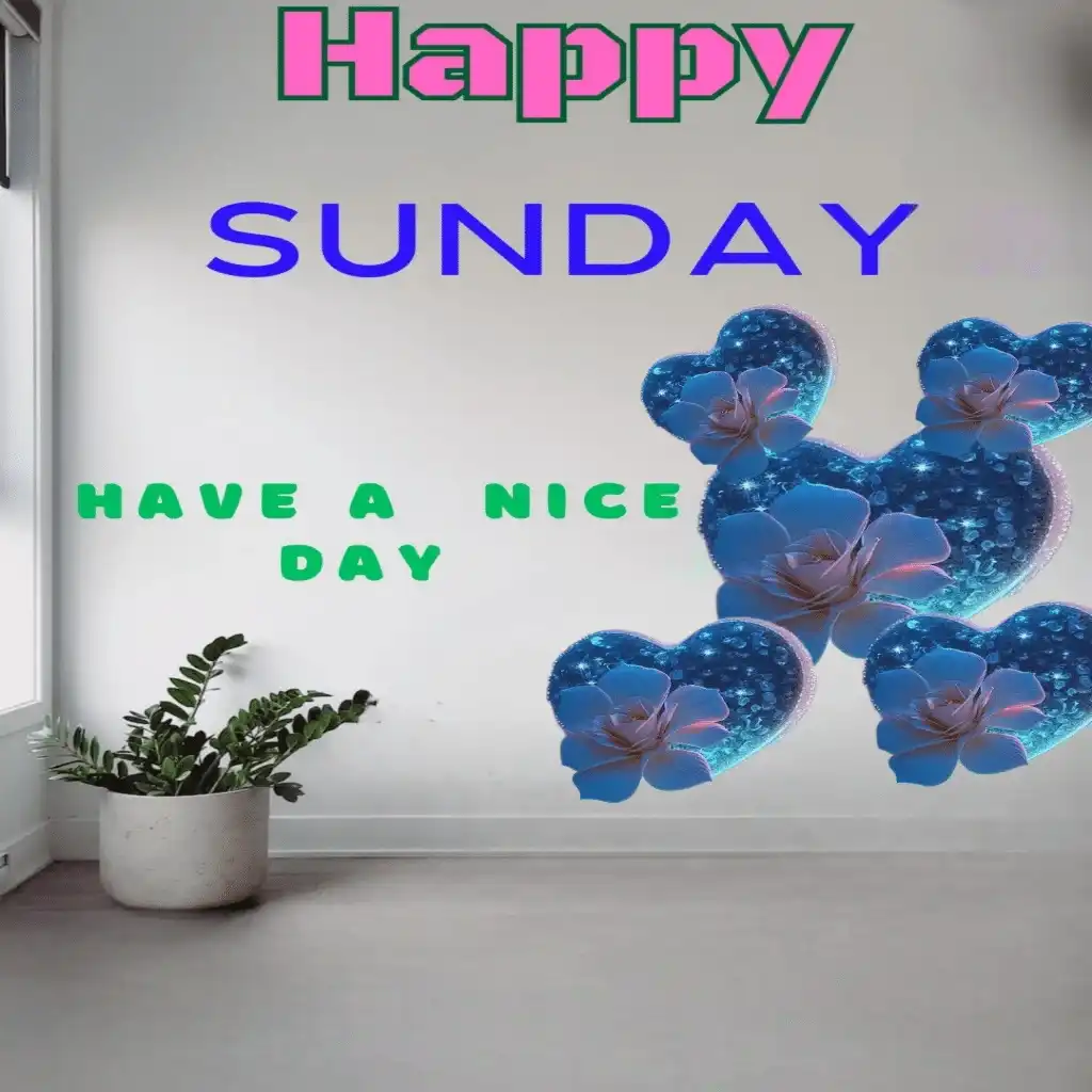 happy Sunday hd image with plant and heart shape 