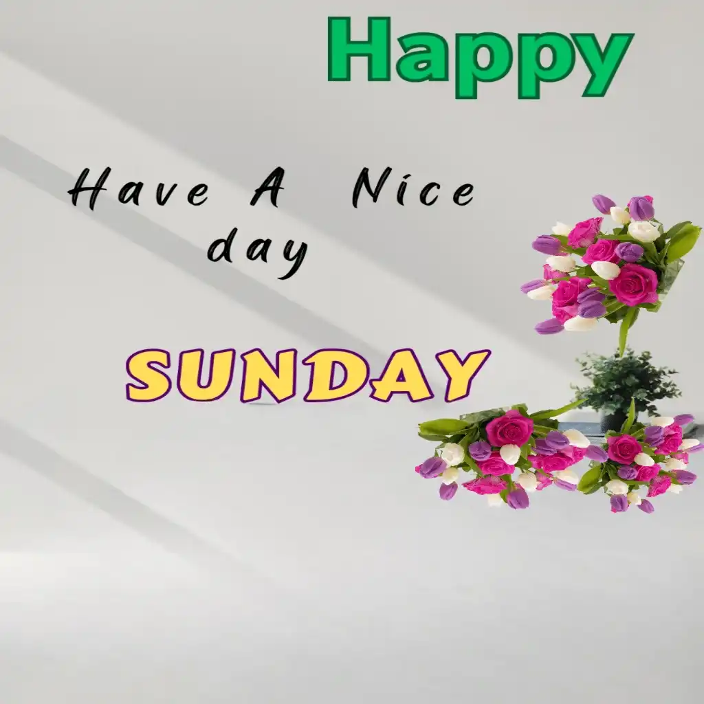 happy Sunday hd image with flowers 