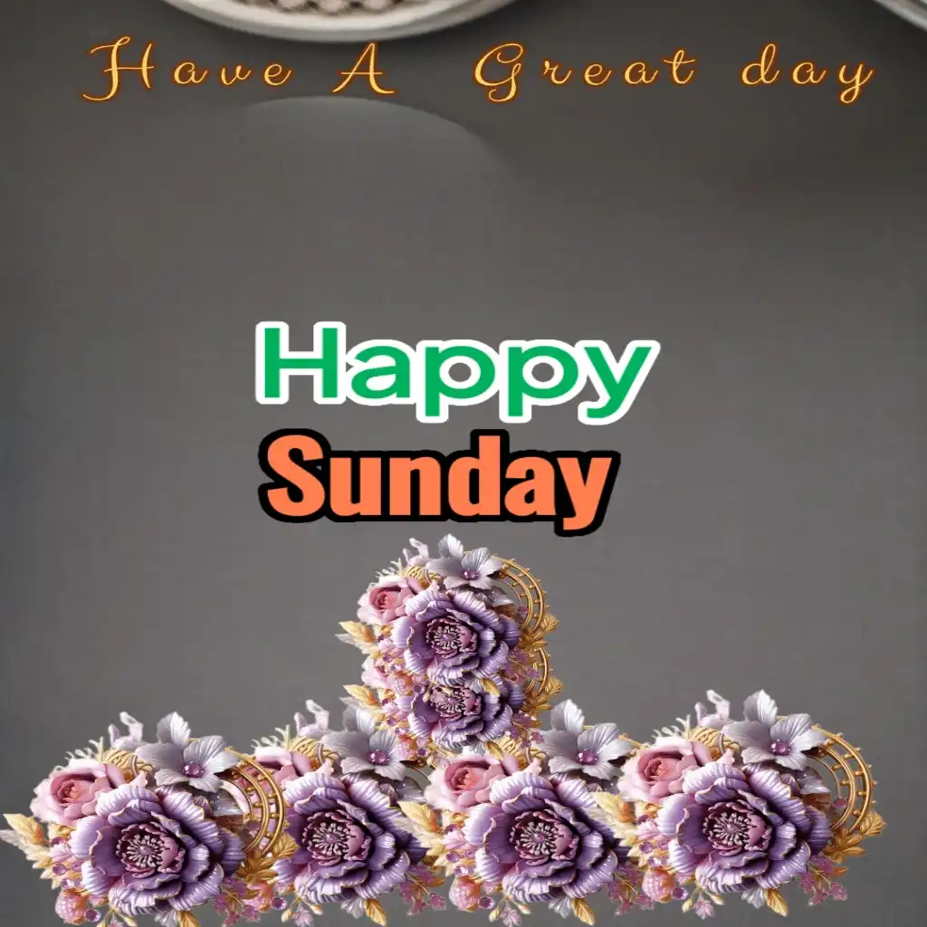 happy Sunday hd image with unique flowers 