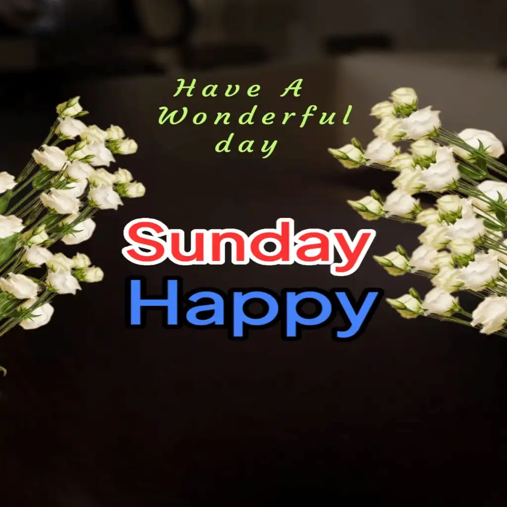 happy Sunday hd image with beautiful flowers 