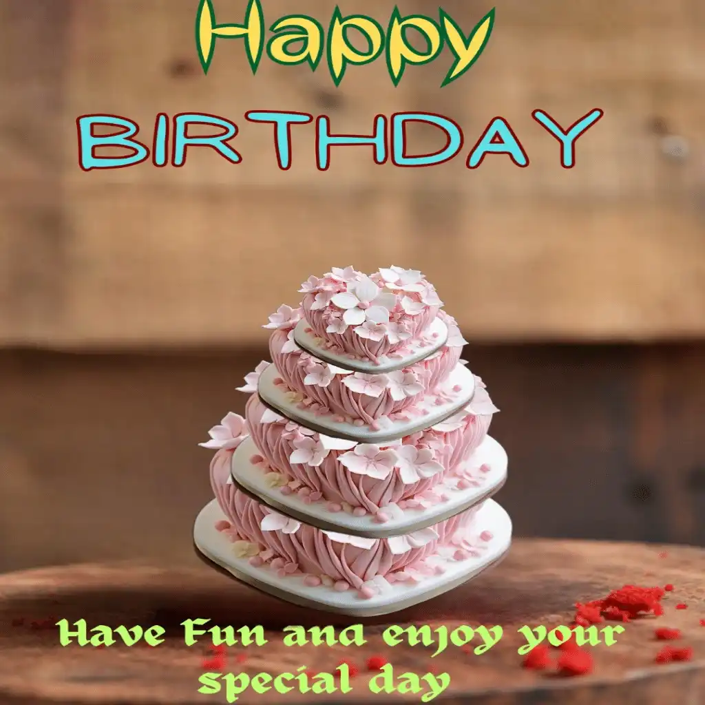 Happy birthday hd image with white cake on table 