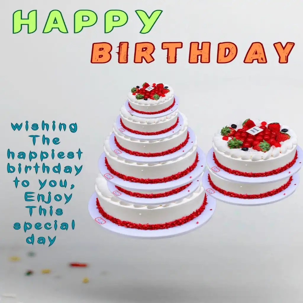 Happy birthday hd image with mix stoberry cake 